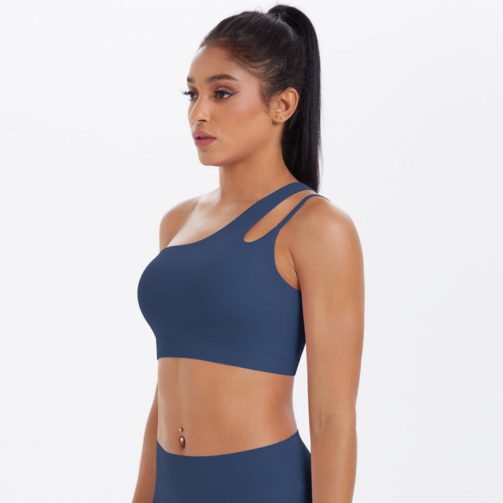 One-Shoulder Back-Cut Sports Bra