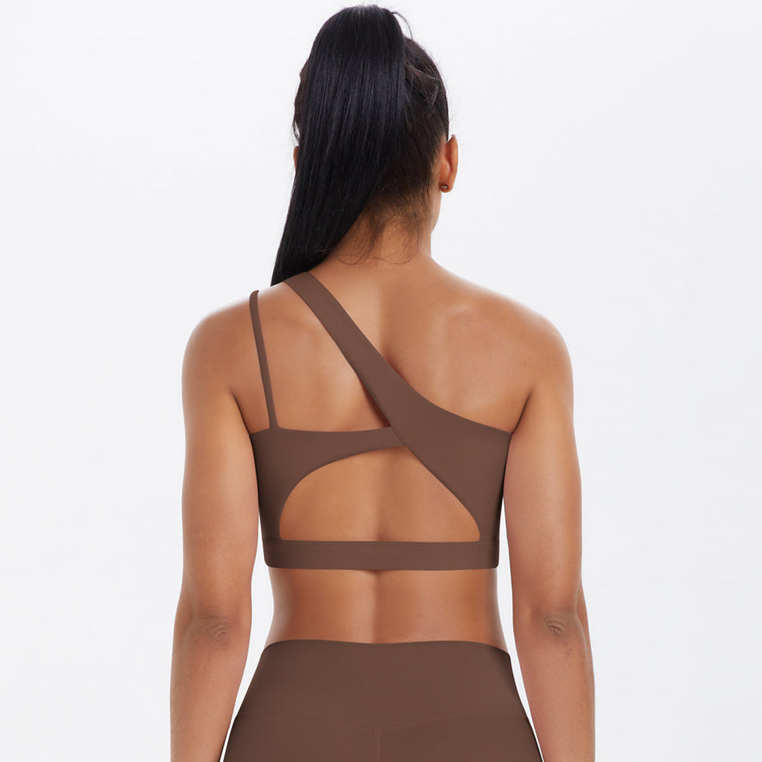One-Shoulder Back-Cut Sports Bra