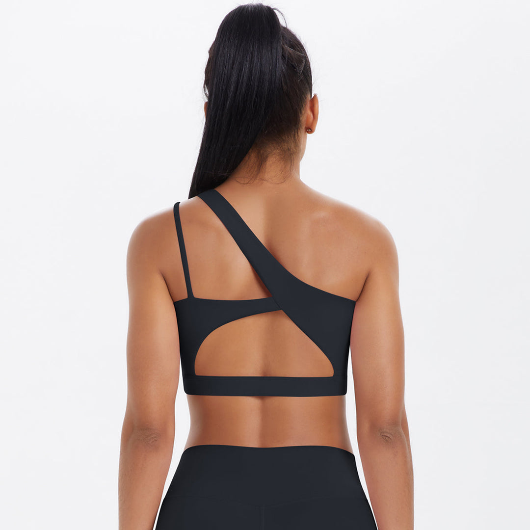 One-Shoulder Back-Cut Sports Bra