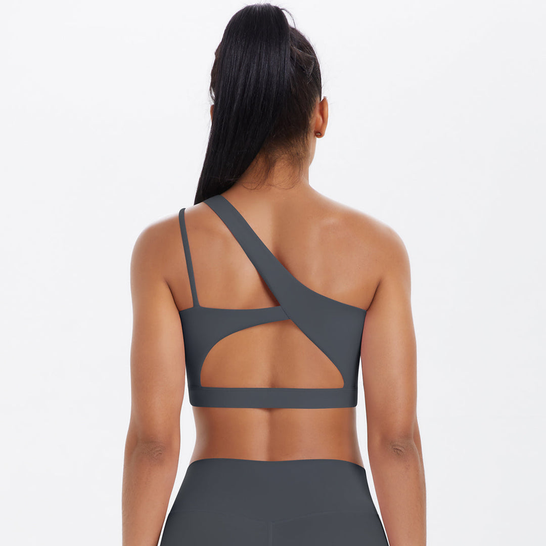 One-Shoulder Back-Cut Sports Bra