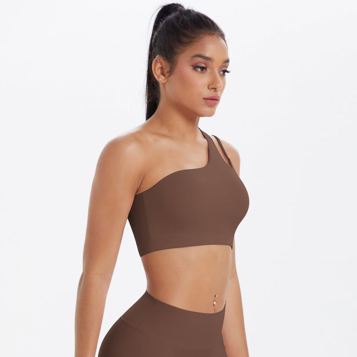 One-Shoulder Back-Cut Sports Bra