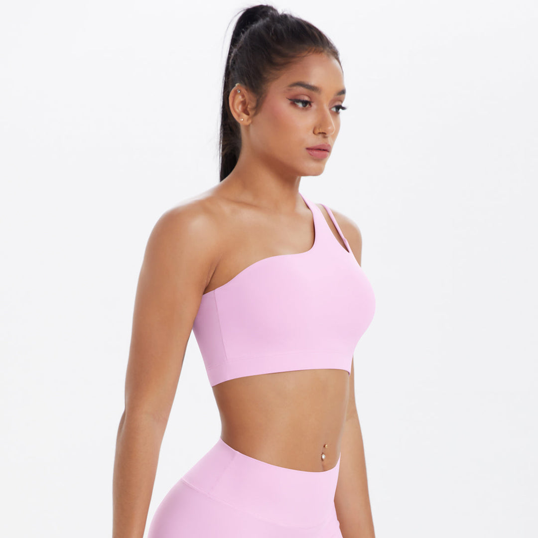 One-Shoulder Back-Cut Sports Bra
