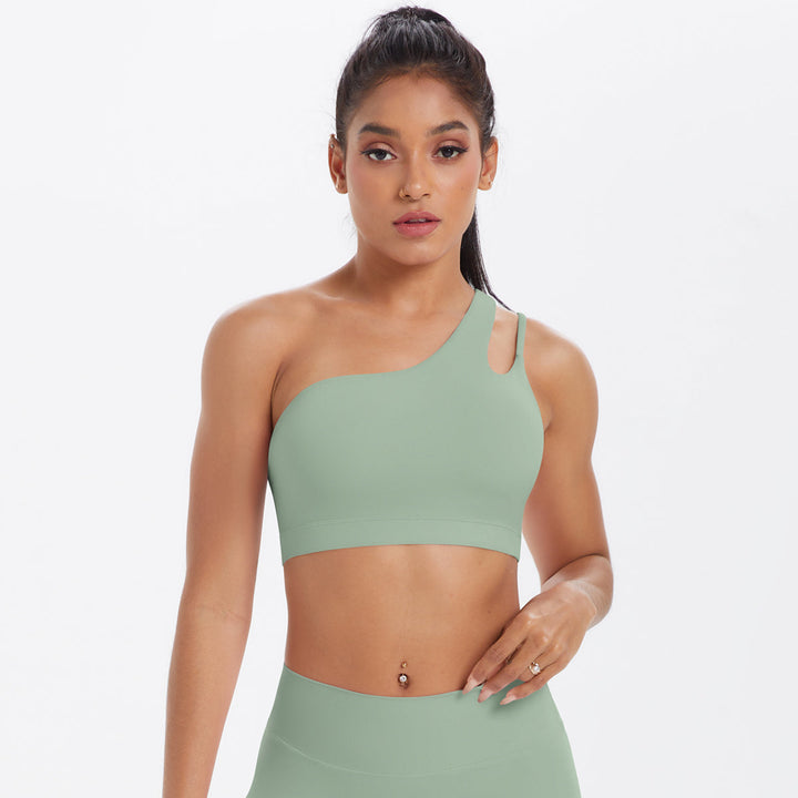 One-Shoulder Back-Cut Sports Bra