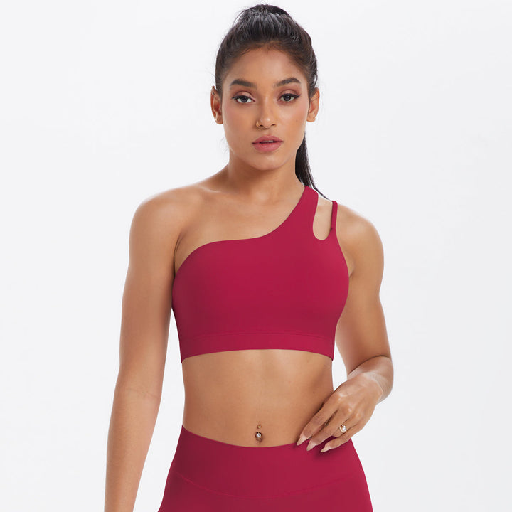 One-Shoulder Back-Cut Sports Bra