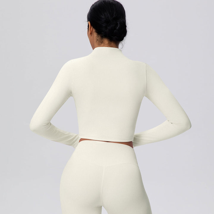 Cropped Zip-Up Long Sleeve Jacket