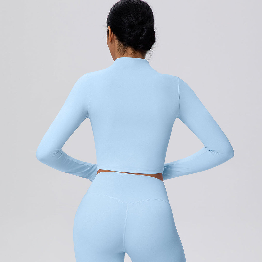 Cropped Zip-Up Long Sleeve Jacket