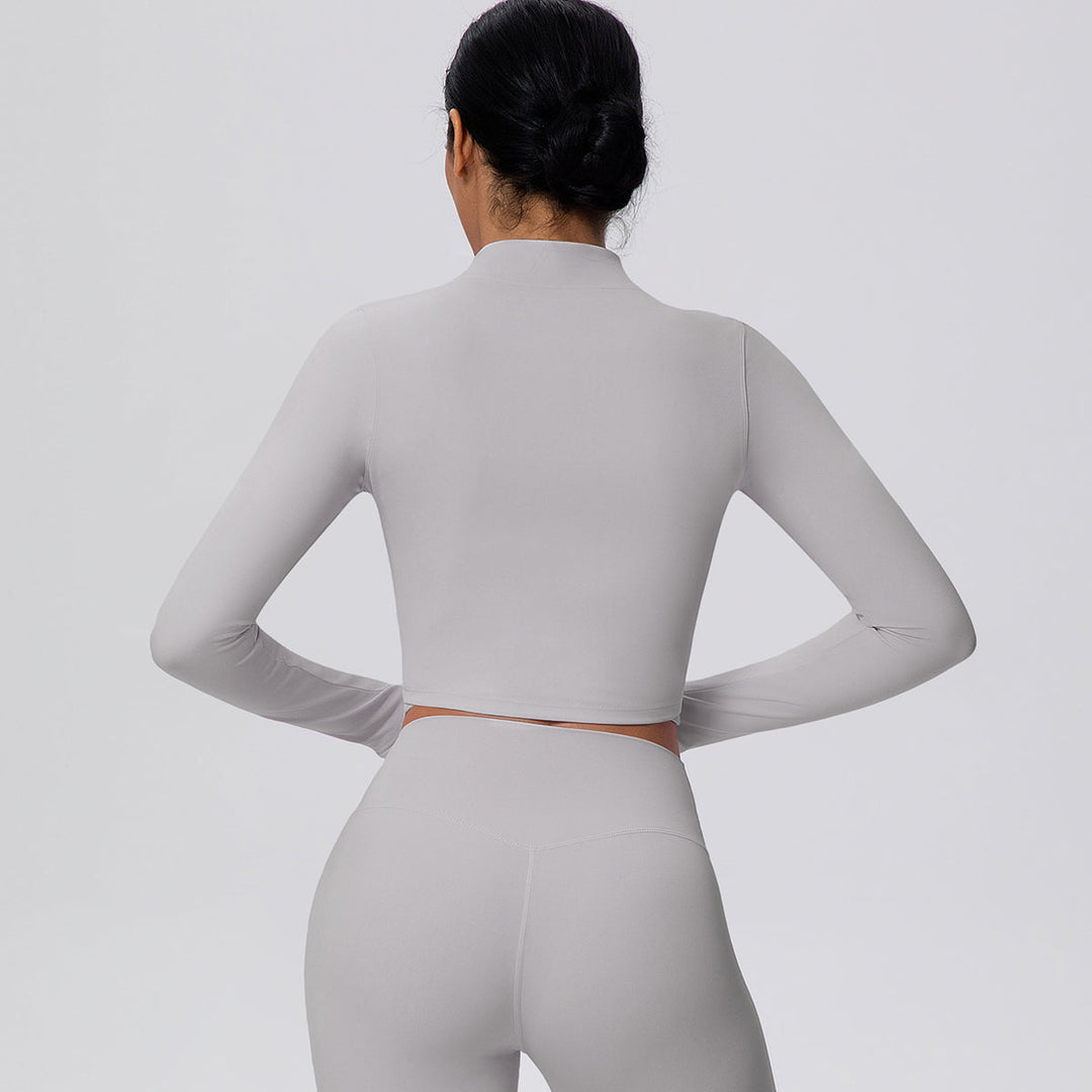 Cropped Zip-Up Long Sleeve Jacket