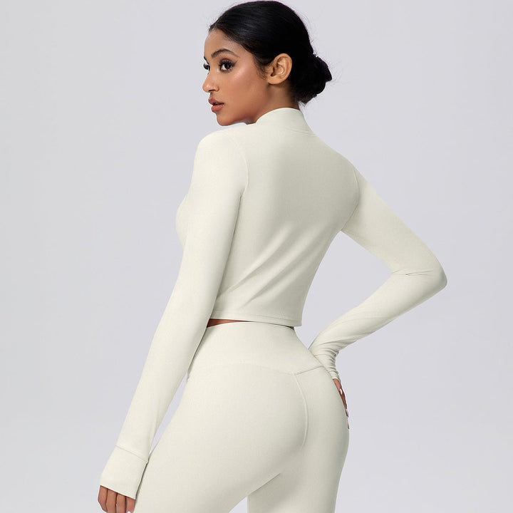 Cropped Zip-Up Long Sleeve Jacket