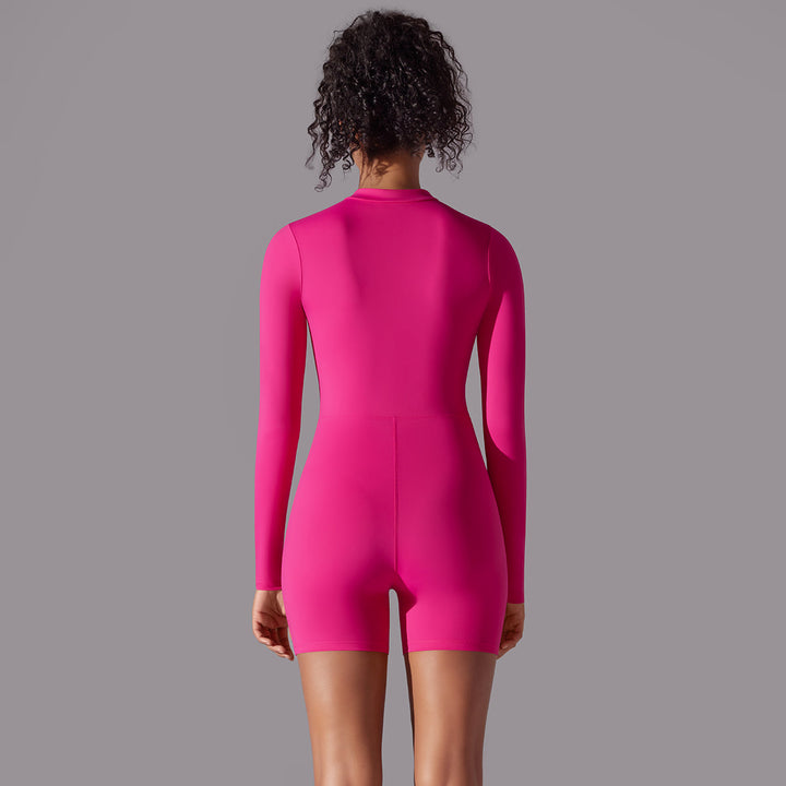 Long-Sleeve Half-Zip Active Romper