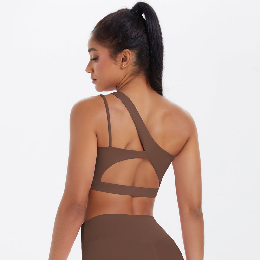 One-Shoulder Back-Cut Sports Bra