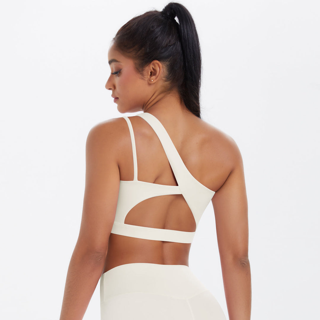 One-Shoulder Back-Cut Sports Bra
