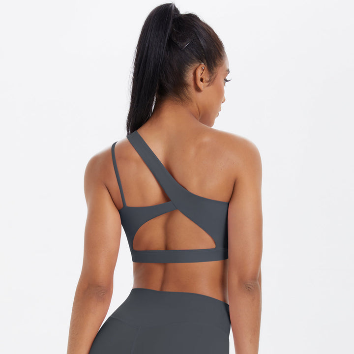One-Shoulder Back-Cut Sports Bra