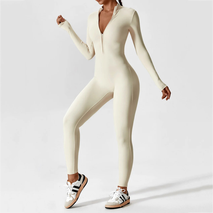 Long Sleeve Zipper Jumpsuit