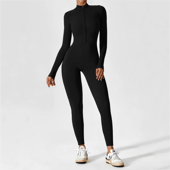 Fleece-Lined Long-Sleeve Jumpsuit