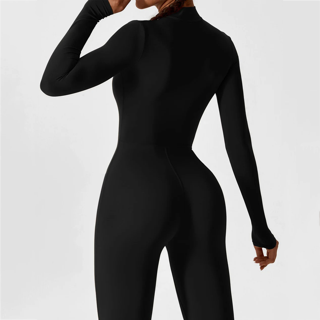 Long Sleeve Zipper Jumpsuit