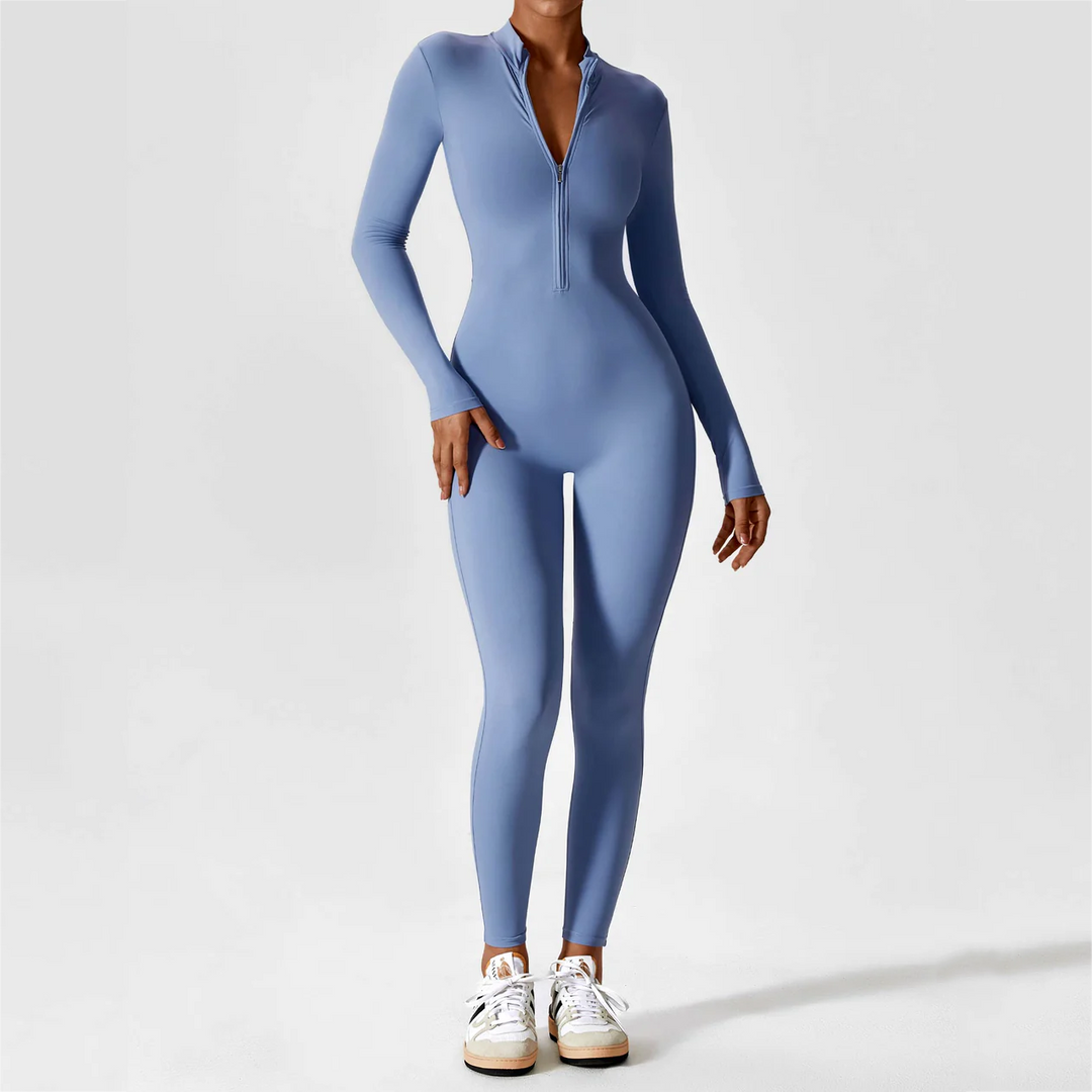 Long Sleeve Zipper Jumpsuit