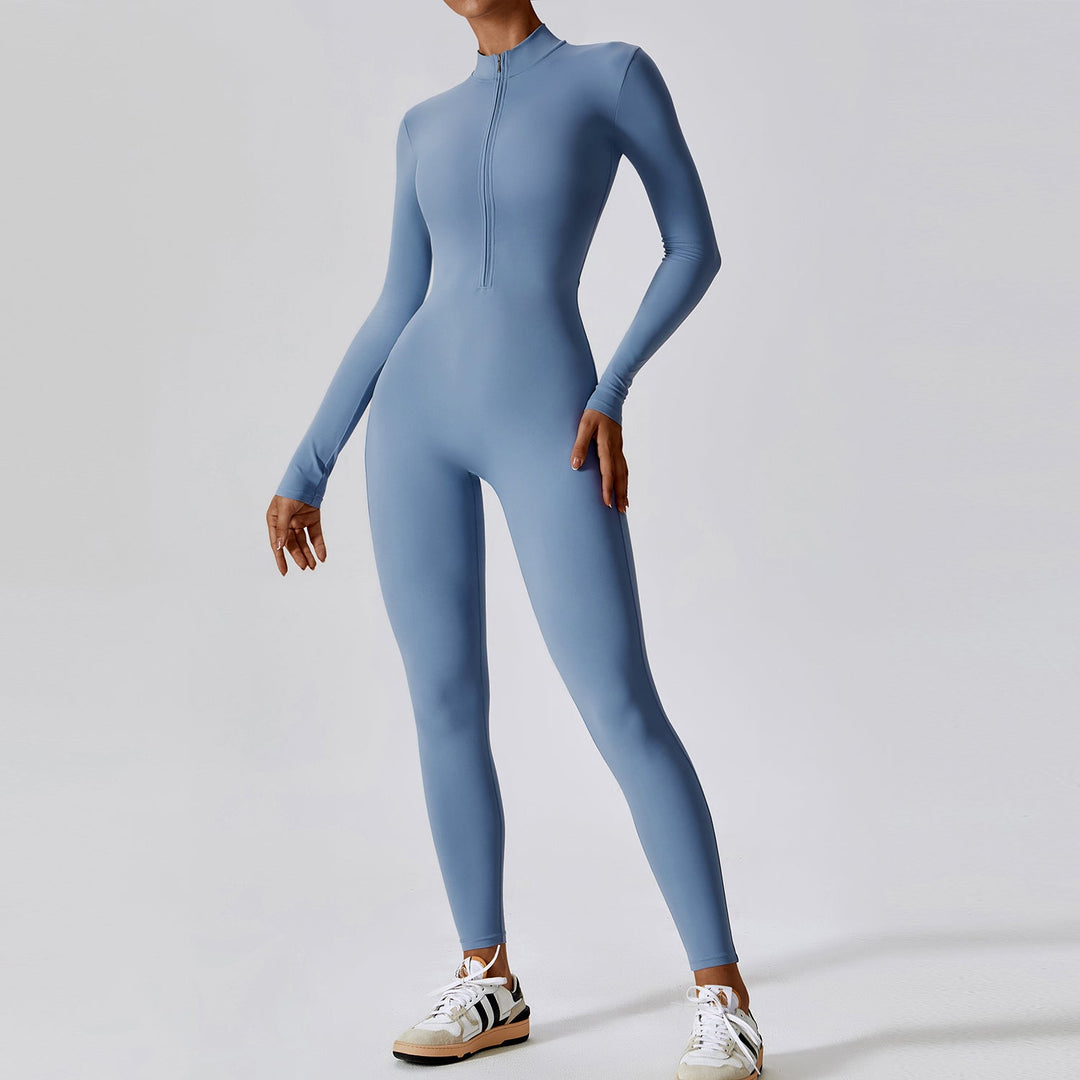Long Sleeve Zipper Jumpsuit