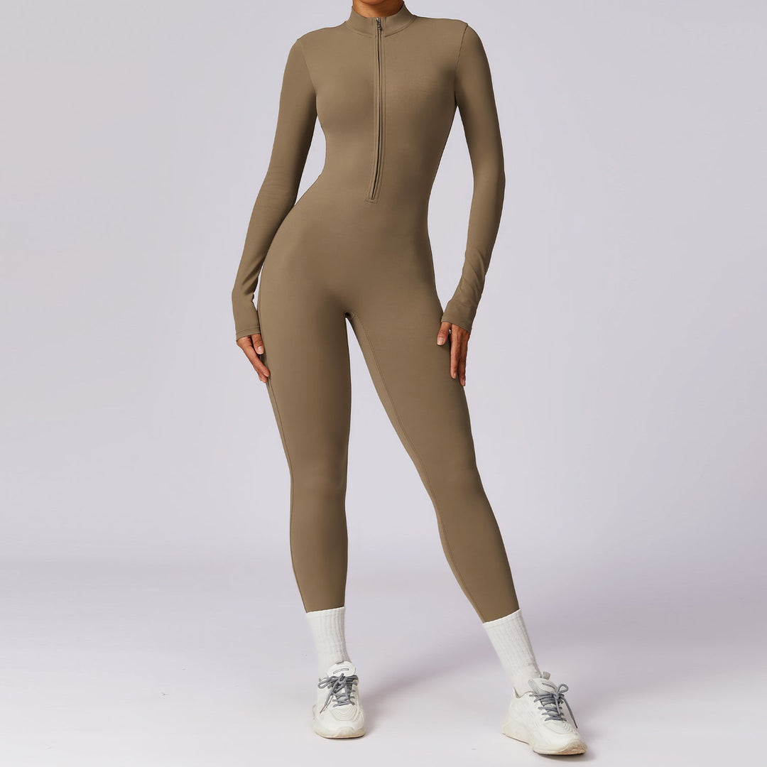 Long Sleeve Zipper Jumpsuit