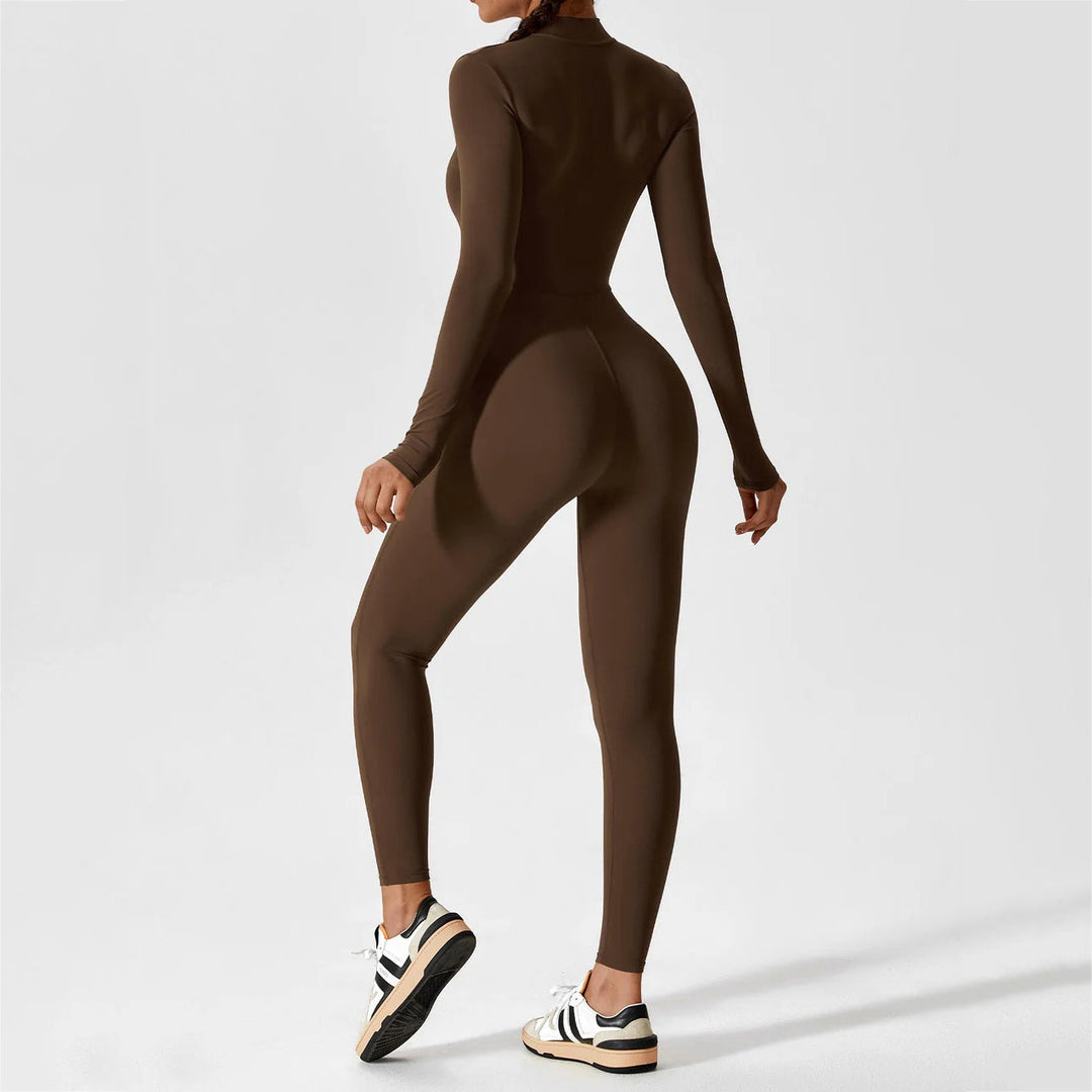 Long Sleeve Zipper Jumpsuit