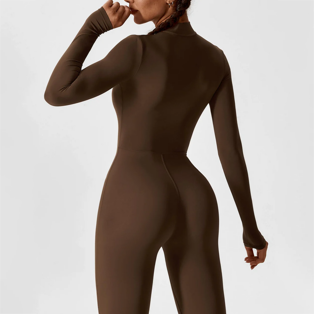 Long Sleeve Zipper Jumpsuit