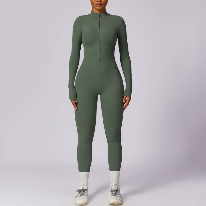 Long Sleeve Zipper Jumpsuit