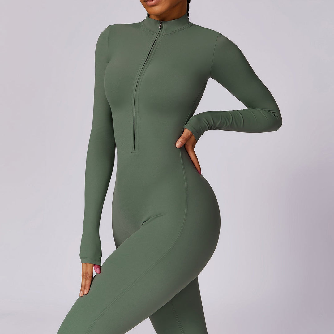 Long Sleeve Zipper Jumpsuit