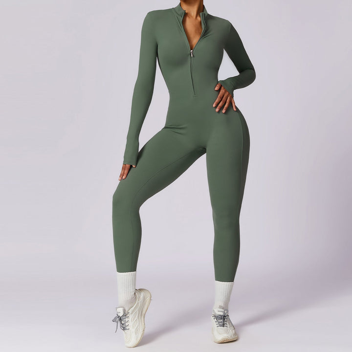 Long Sleeve Zipper Jumpsuit