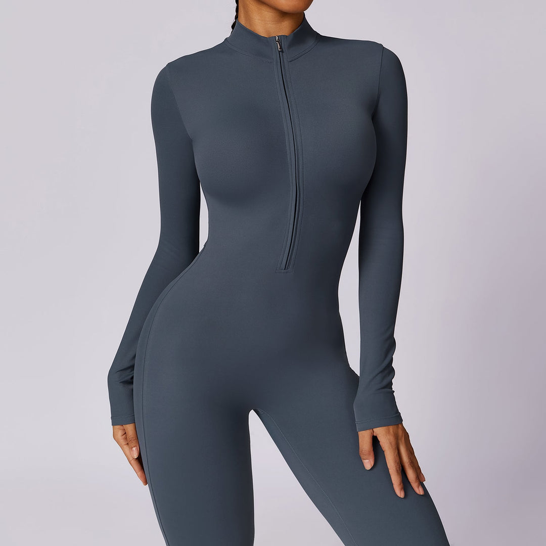 Long Sleeve Zipper Jumpsuit