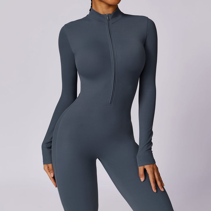 Long Sleeve Zipper Jumpsuit