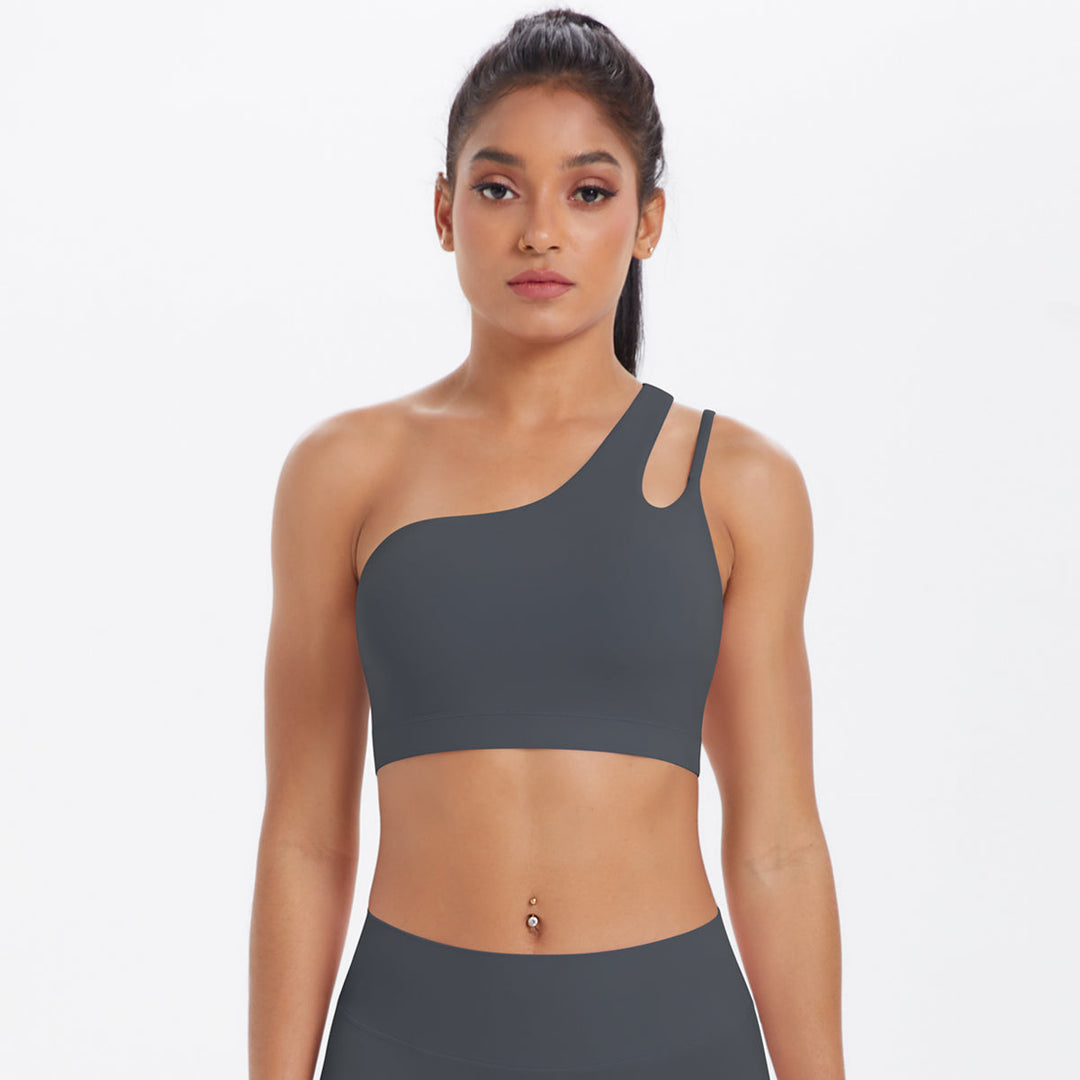 One-Shoulder Back-Cut Sports Bra