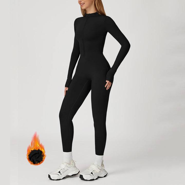 Fleece-Lined Long-Sleeve Jumpsuit