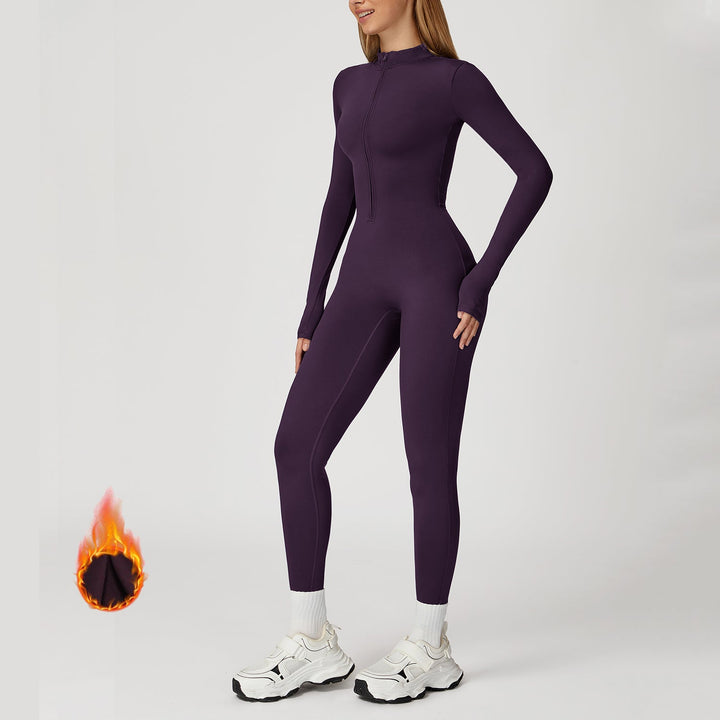 Fleece-Lined Long-Sleeve Jumpsuit