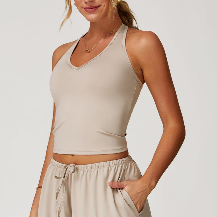 V-Neck Halter Back Sports Tank