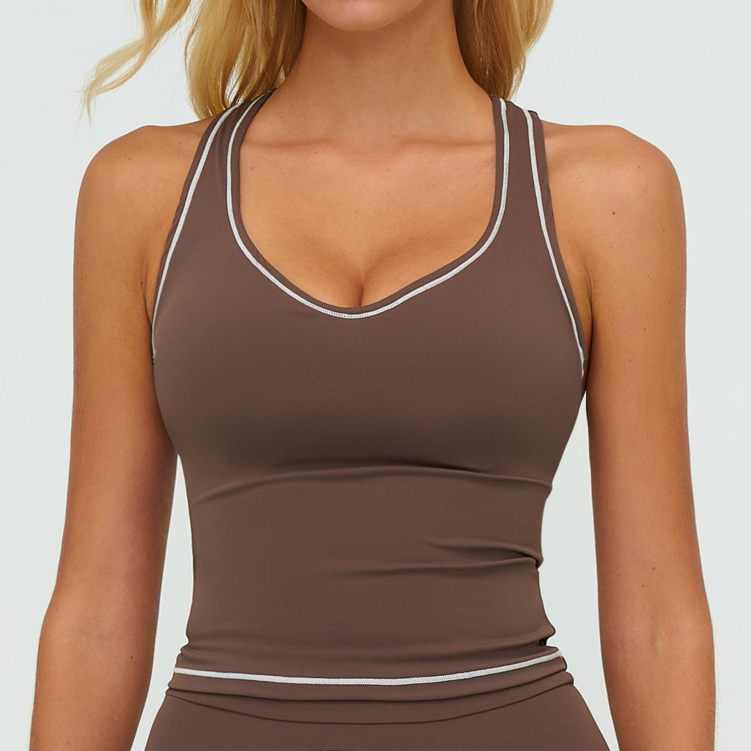 Contrast-Stitch Racerback Sports Tank