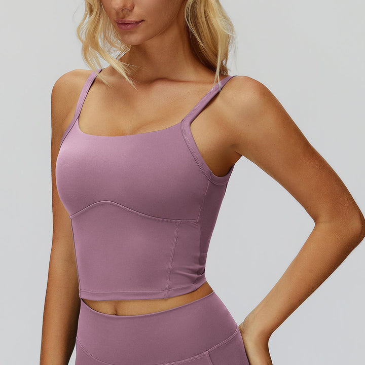 Strappy Built-In Bra Sports Tank
