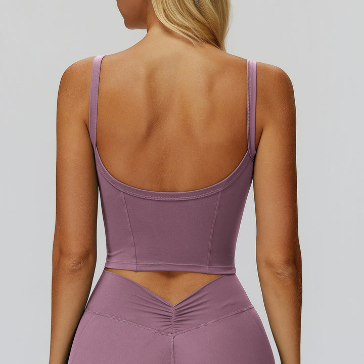 Strappy Built-In Bra Sports Tank