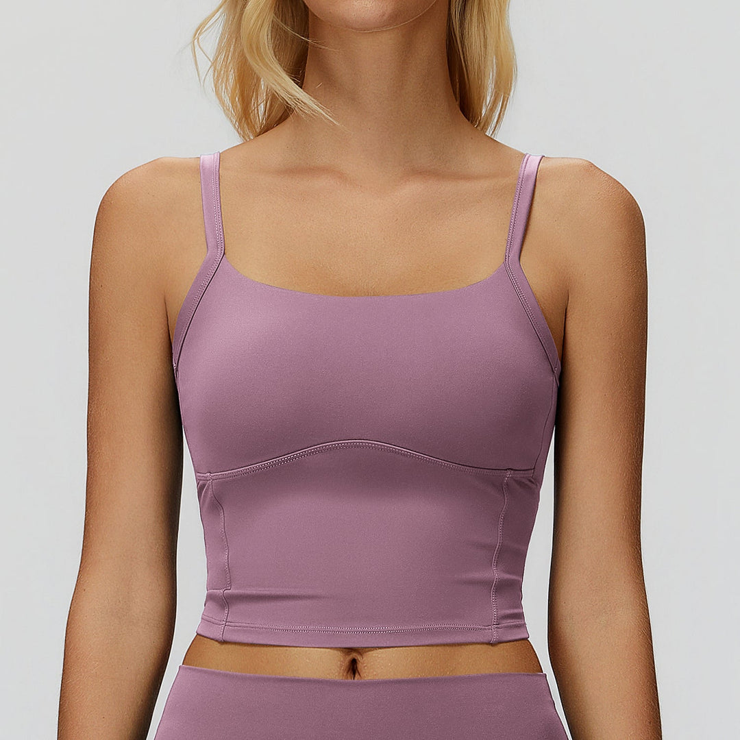 Strappy Built-In Bra Sports Tank