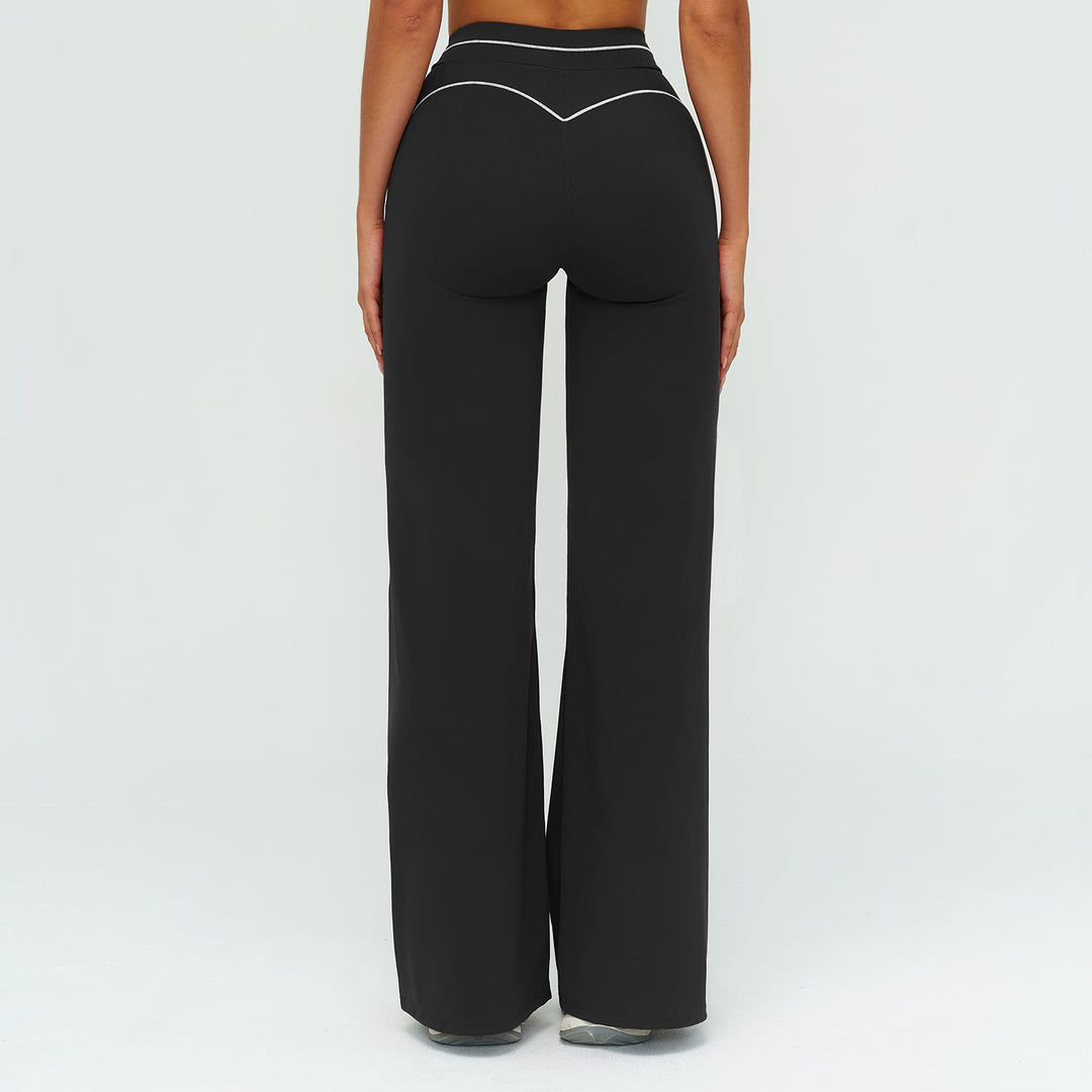 Contrast-Stitch Straight Leg Pants