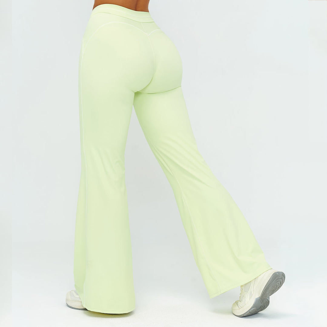 Contrast-Stitch Straight Leg Pants
