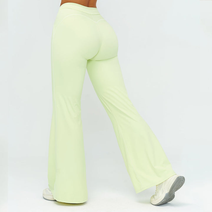 Contrast-Stitch Straight Leg Pants