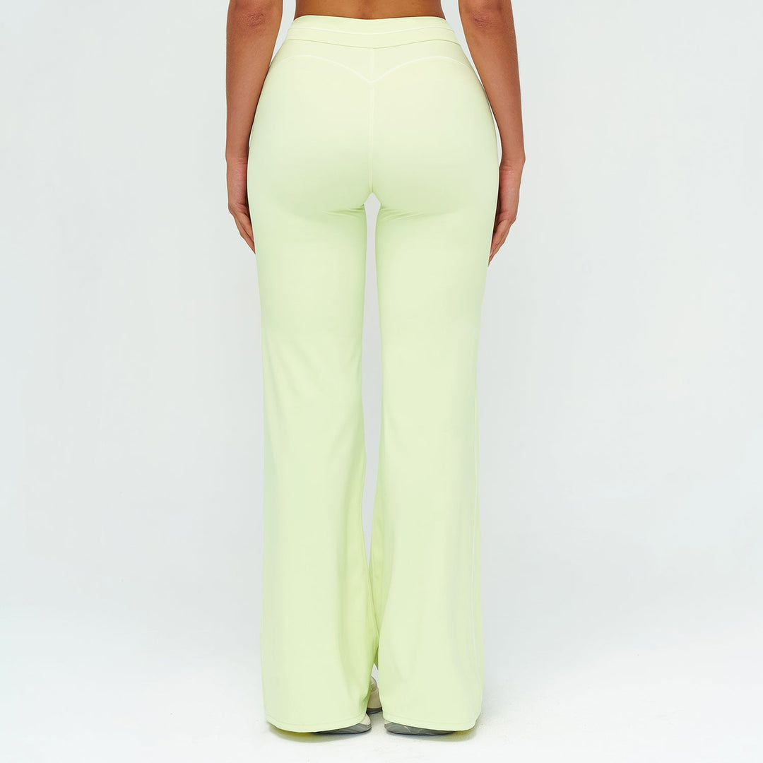 Contrast-Stitch Straight Leg Pants