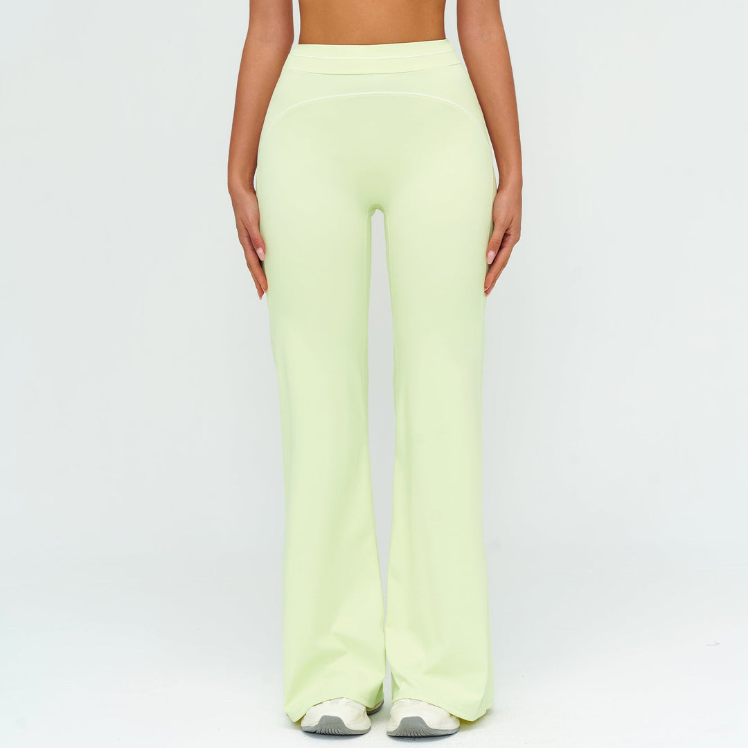Contrast-Stitch Straight Leg Pants