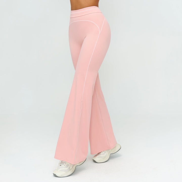 Contrast-Stitch Straight Leg Pants