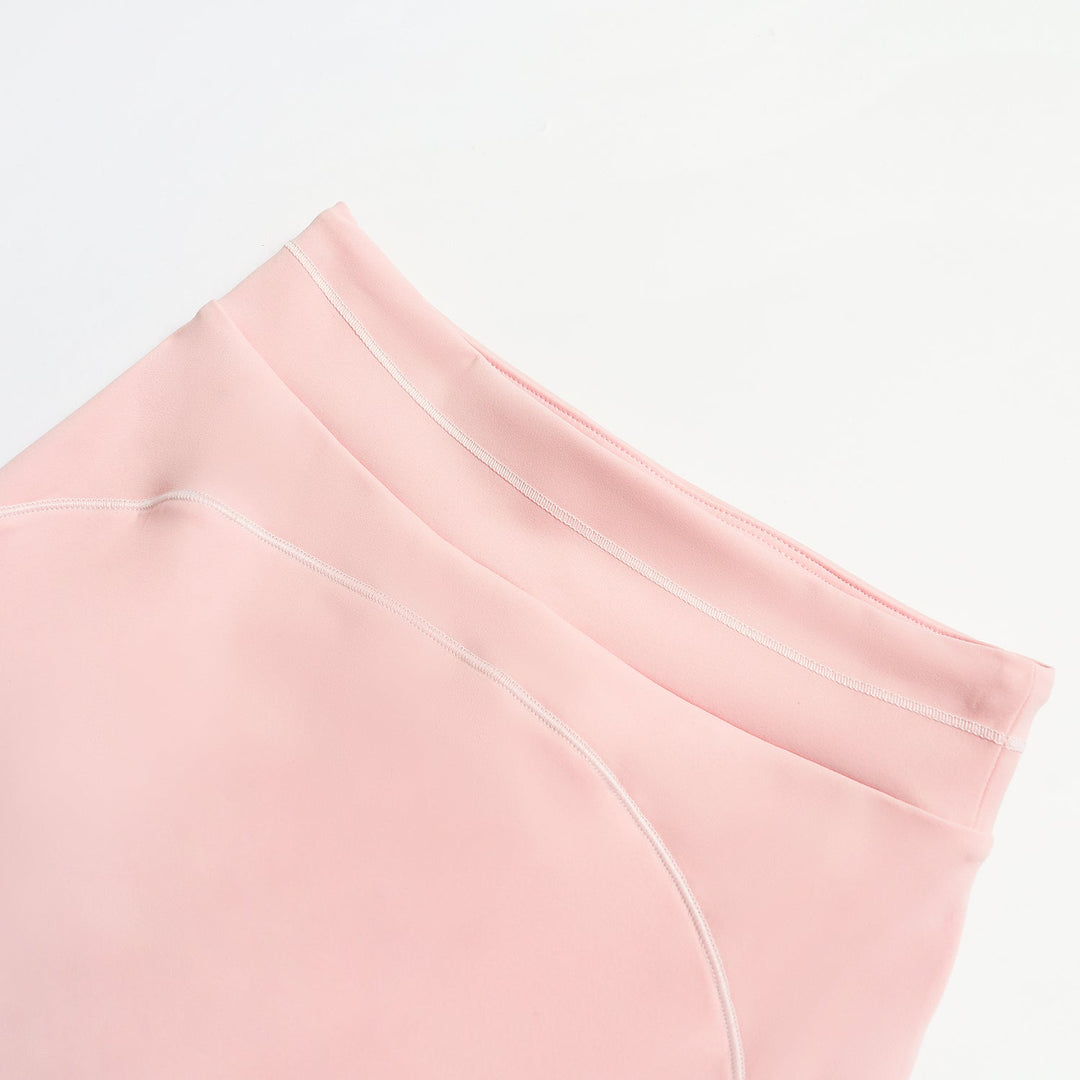 Contrast-Stitch Straight Leg Pants