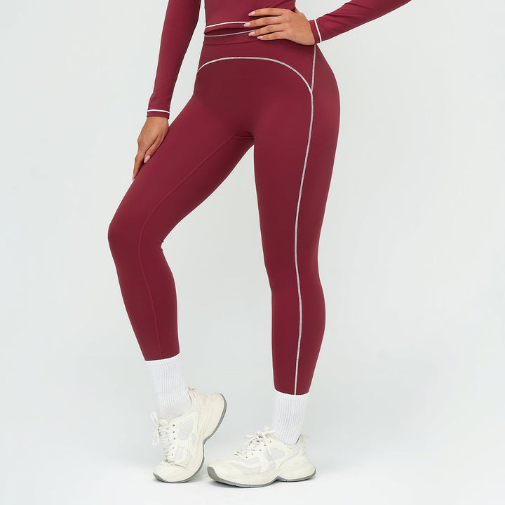 Contrast-Stitch Sculpt Leggings