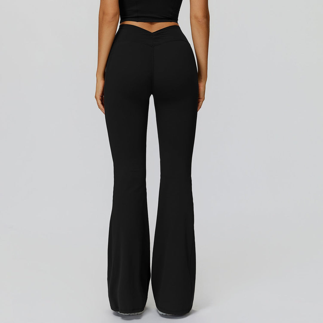 V-Back Ruched Flare Leggings