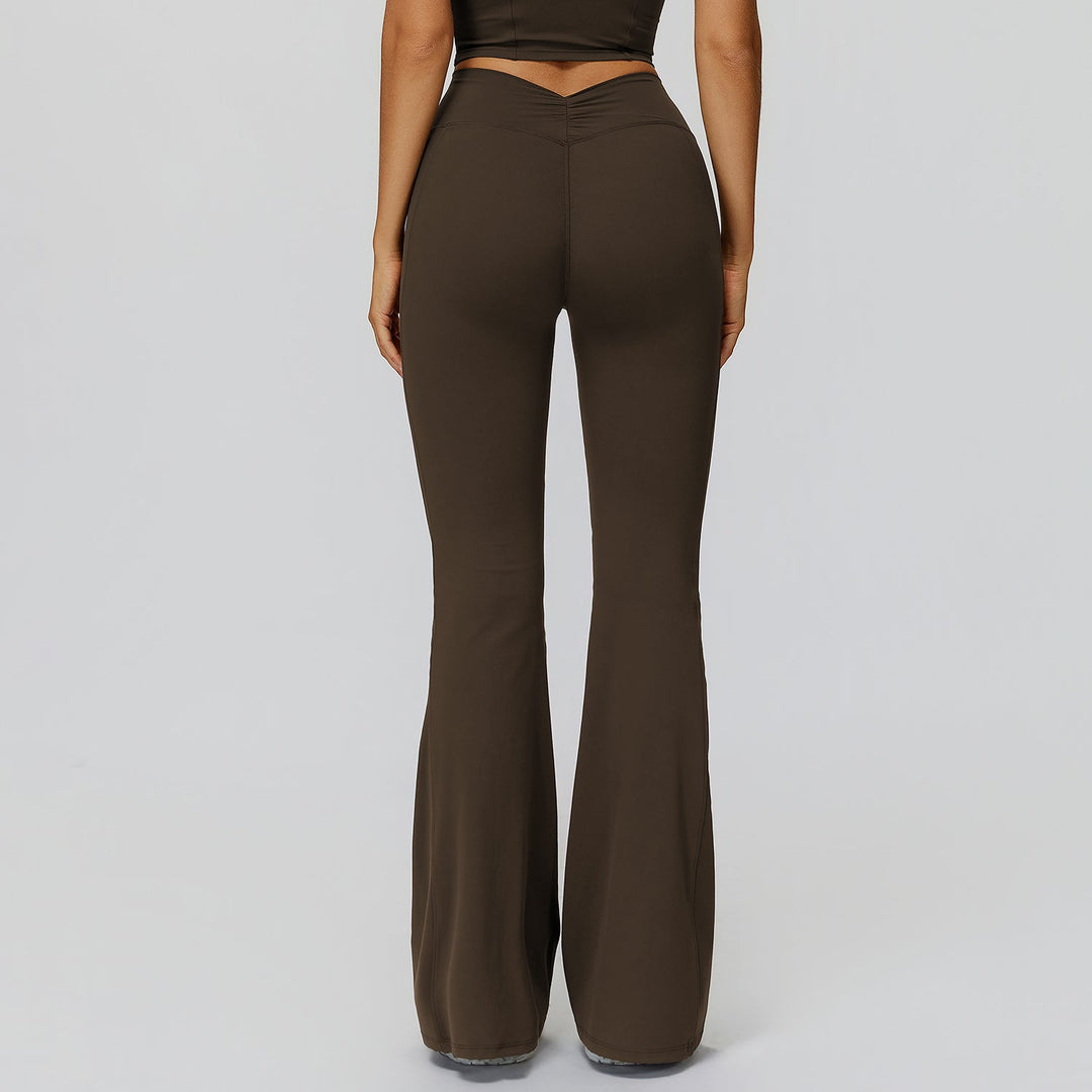 V-Back Ruched Flare Leggings