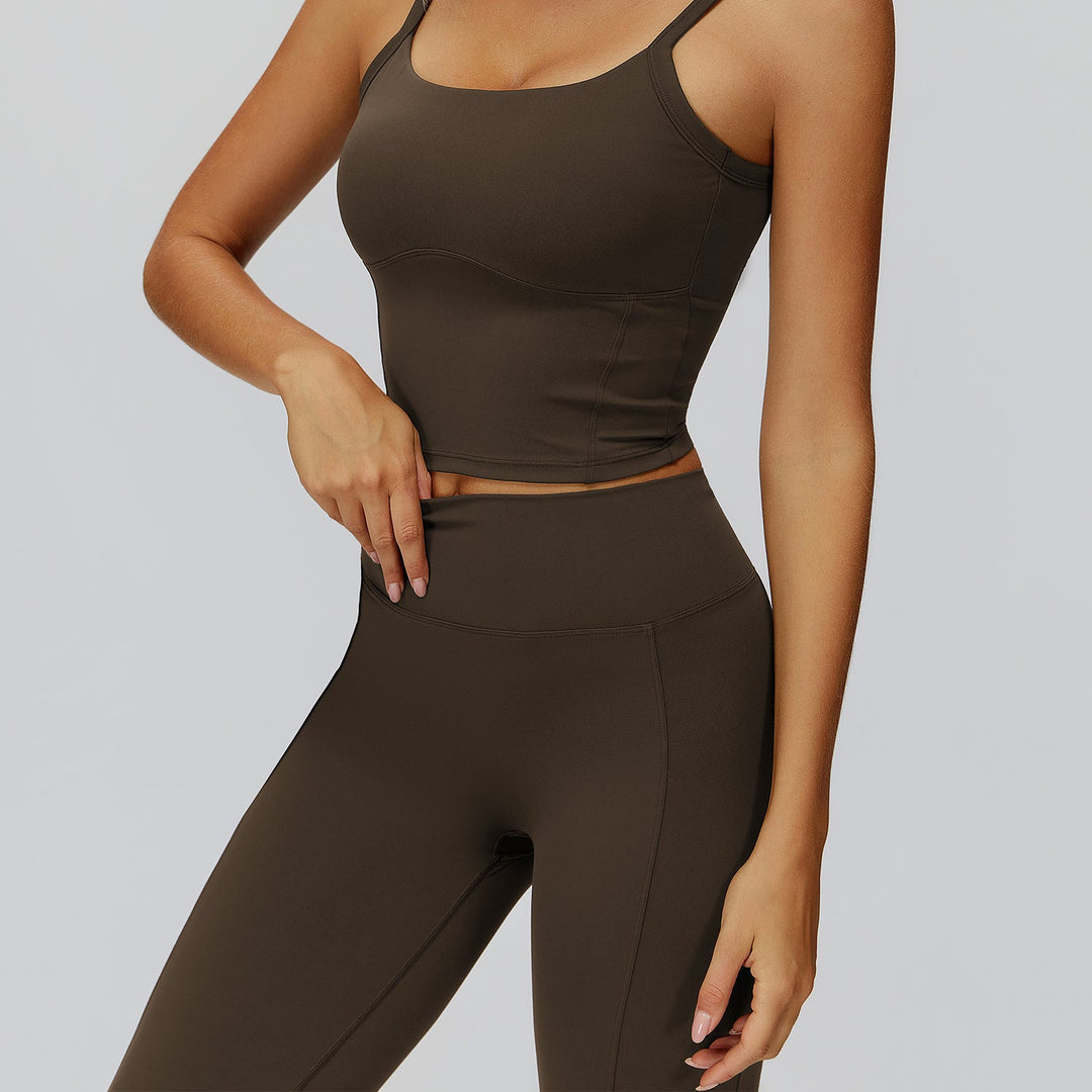 V-Back Ruched Flare Leggings