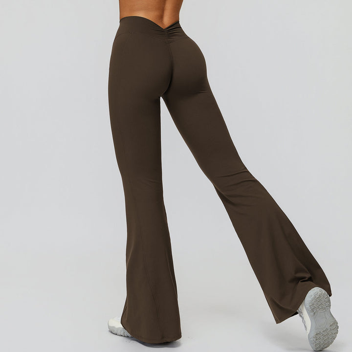 V-Back Ruched Flare Leggings