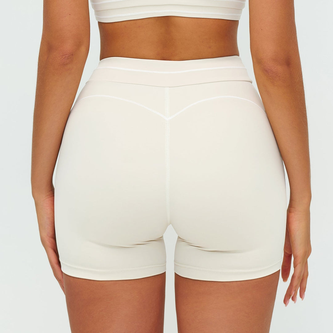 Contrast-Stitch Fitness Shorts